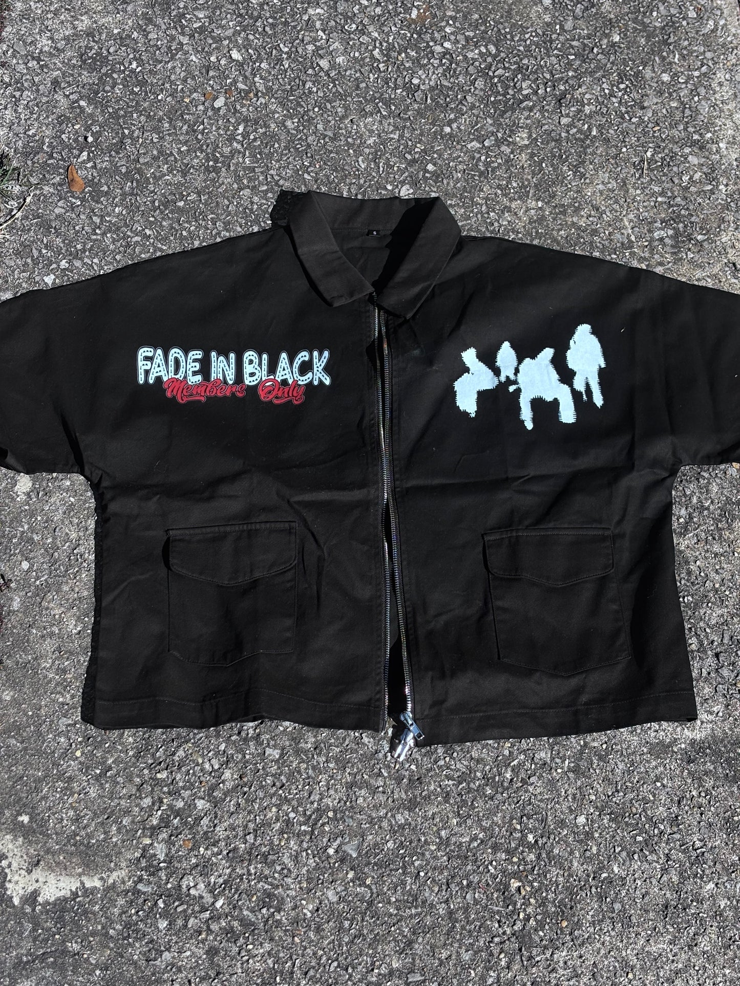 Fade In Black "Members Only" Zip Up Tee