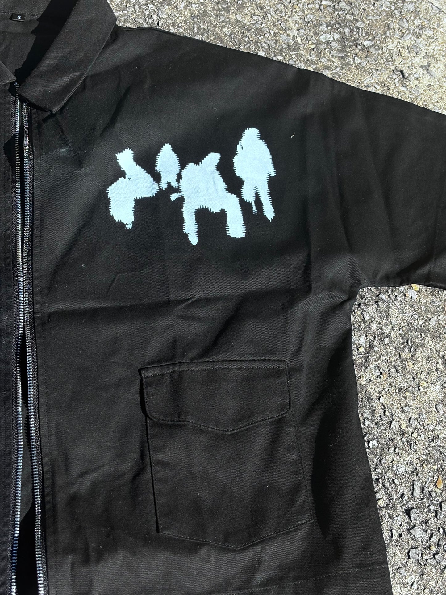 Fade In Black "Members Only" Zip Up Tee