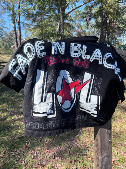 Fade In Black "Members Only" Zip Up Tee