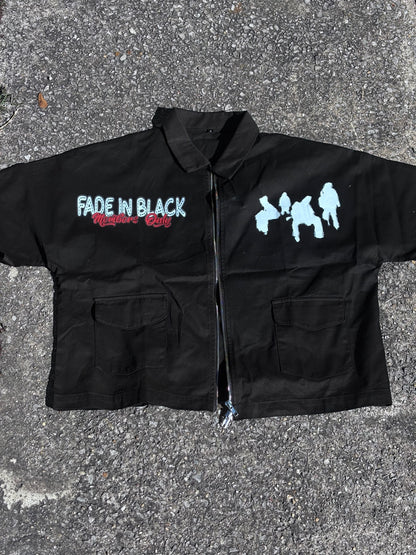 Fade In Black "Members Only" Zip Up Tee