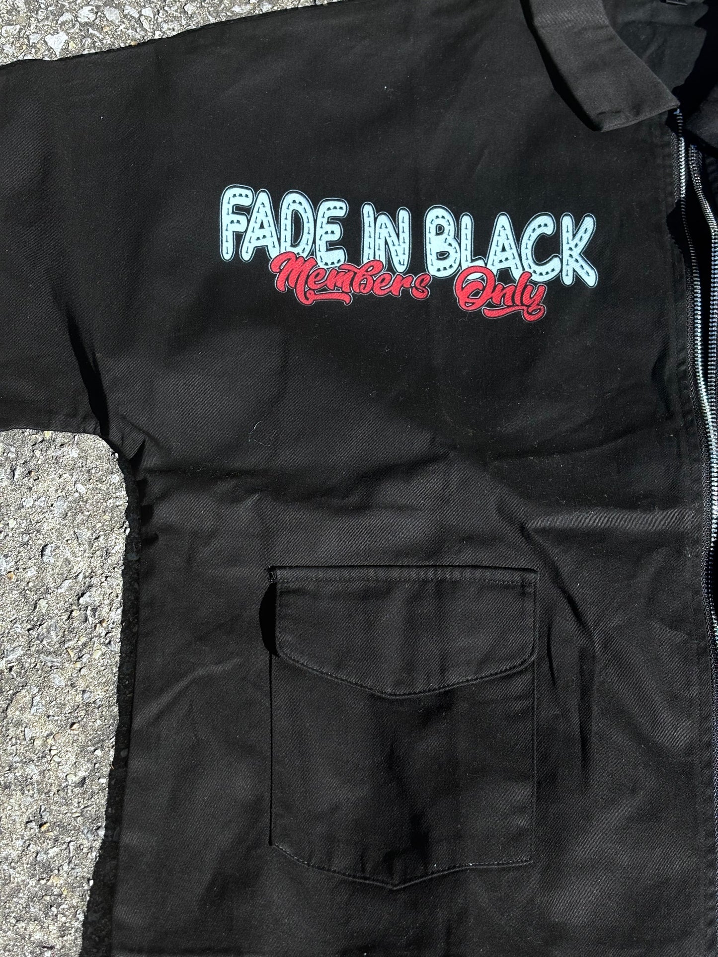 Fade In Black "Members Only" Zip Up Tee